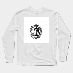 Balcony Scene Silhouette - Black and White Long Sleeve T-Shirt